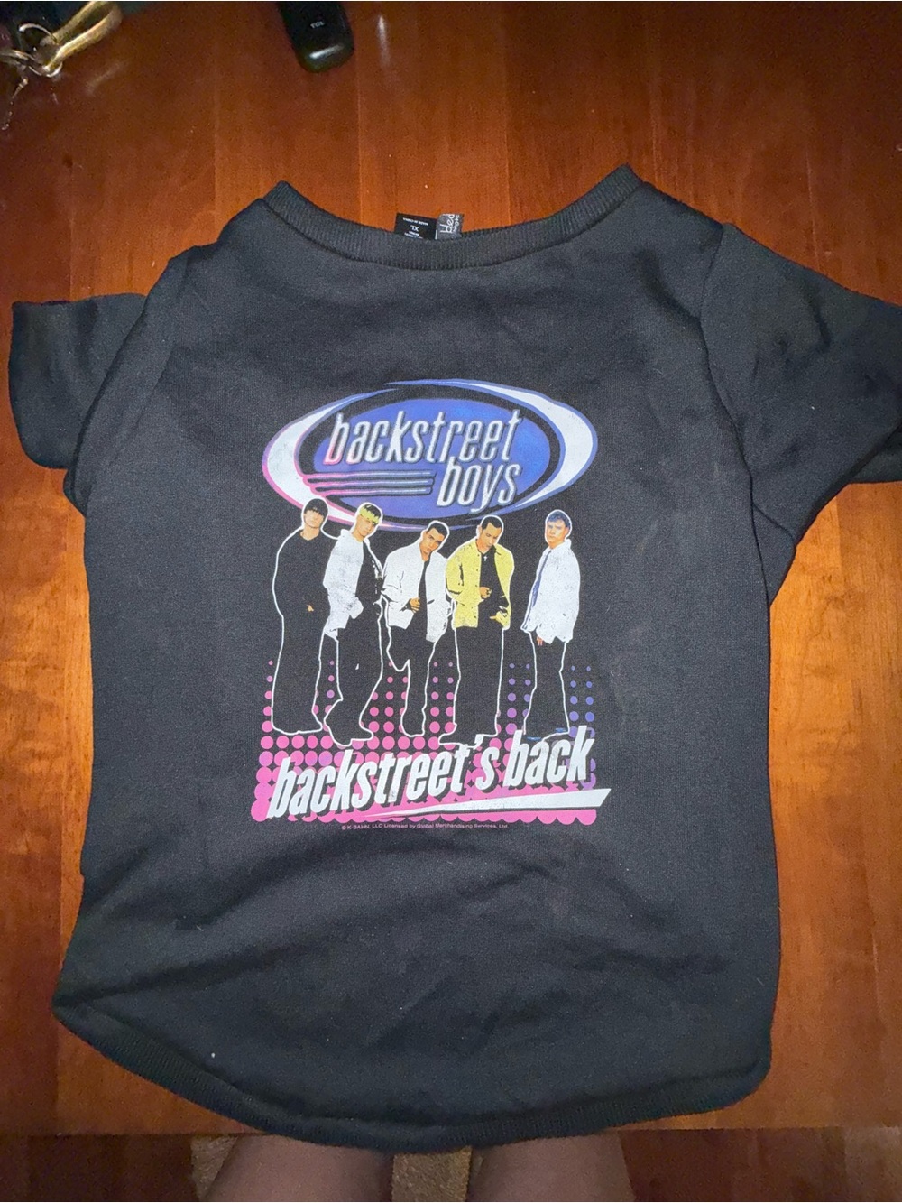 Backstreet Boys Black graphic  Tee for your Dog  "Backstreet's Back". Size xl